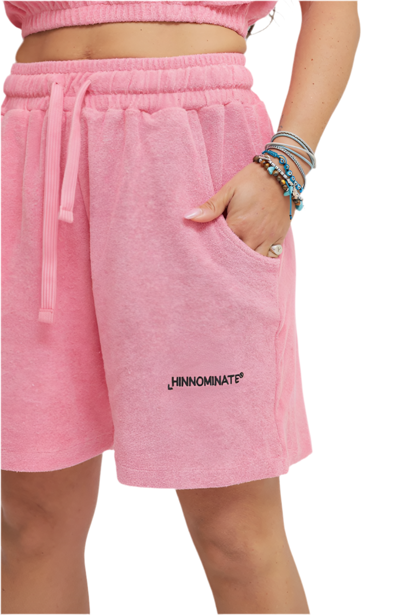 Bermuda In Spugna Con Ricamo Rosa Bonbon Hinnominate