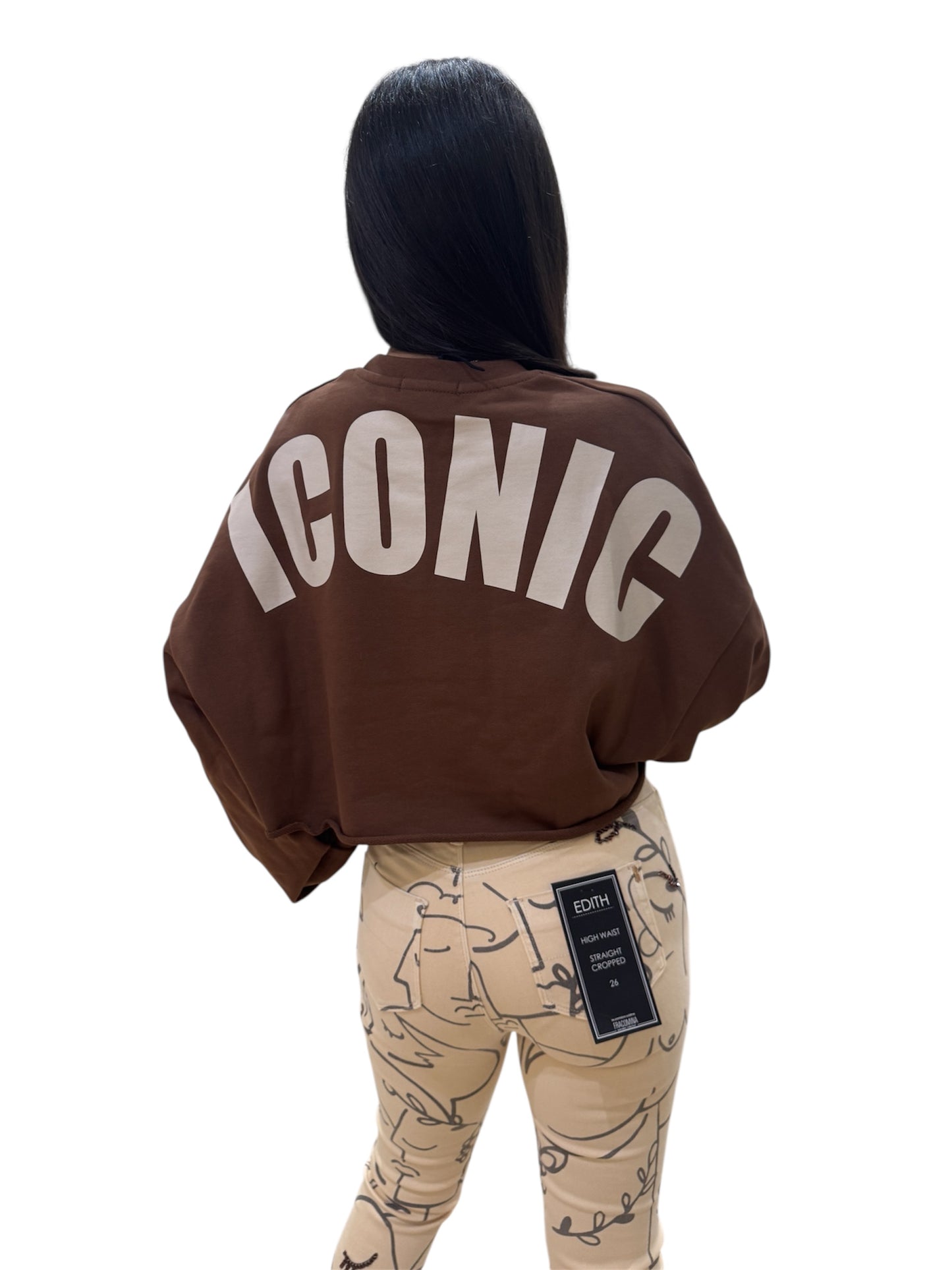 Shop-art maglia donna corta in felpa