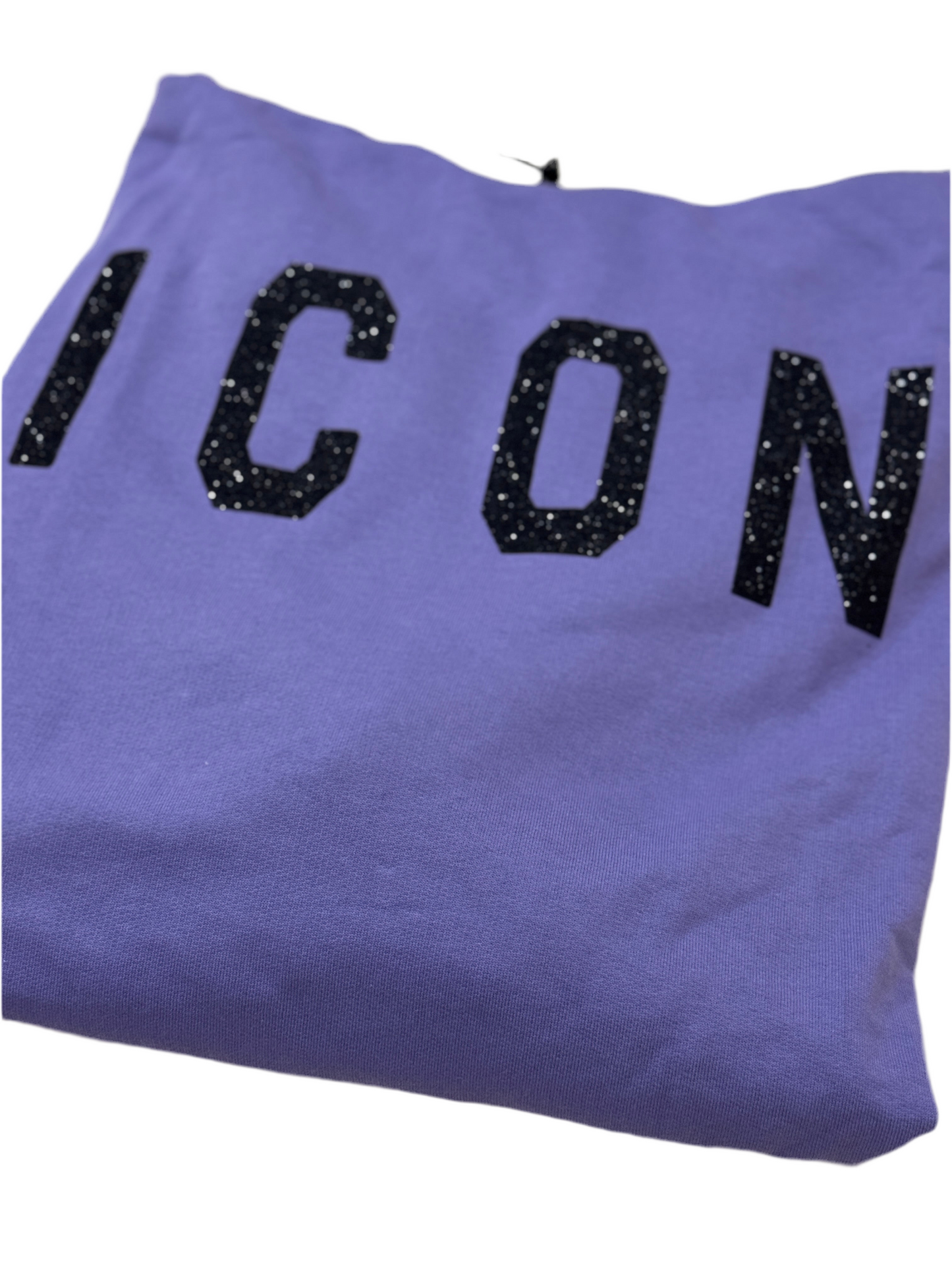 Icon maxi abito felpa con logo glitter
