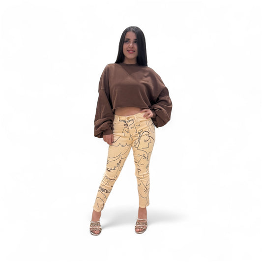 Shop-art maglia donna corta in felpa