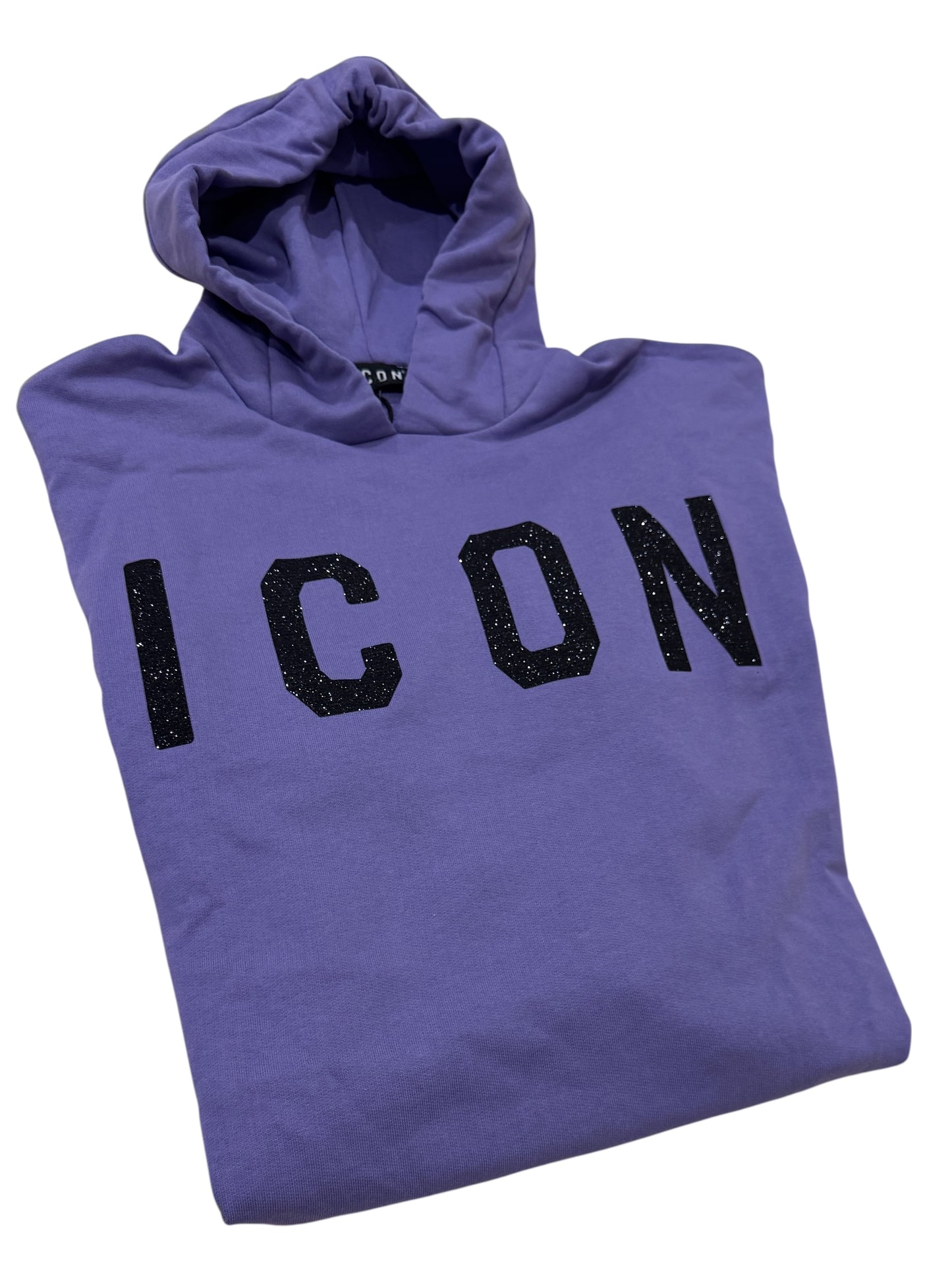 Icon maxi abito felpa con logo glitter