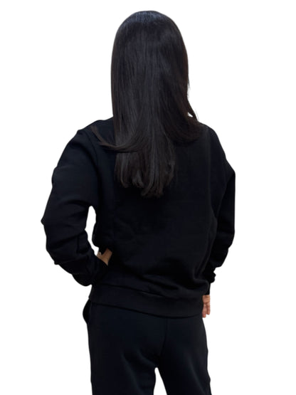 Pinko Up felpa nera con logo strass